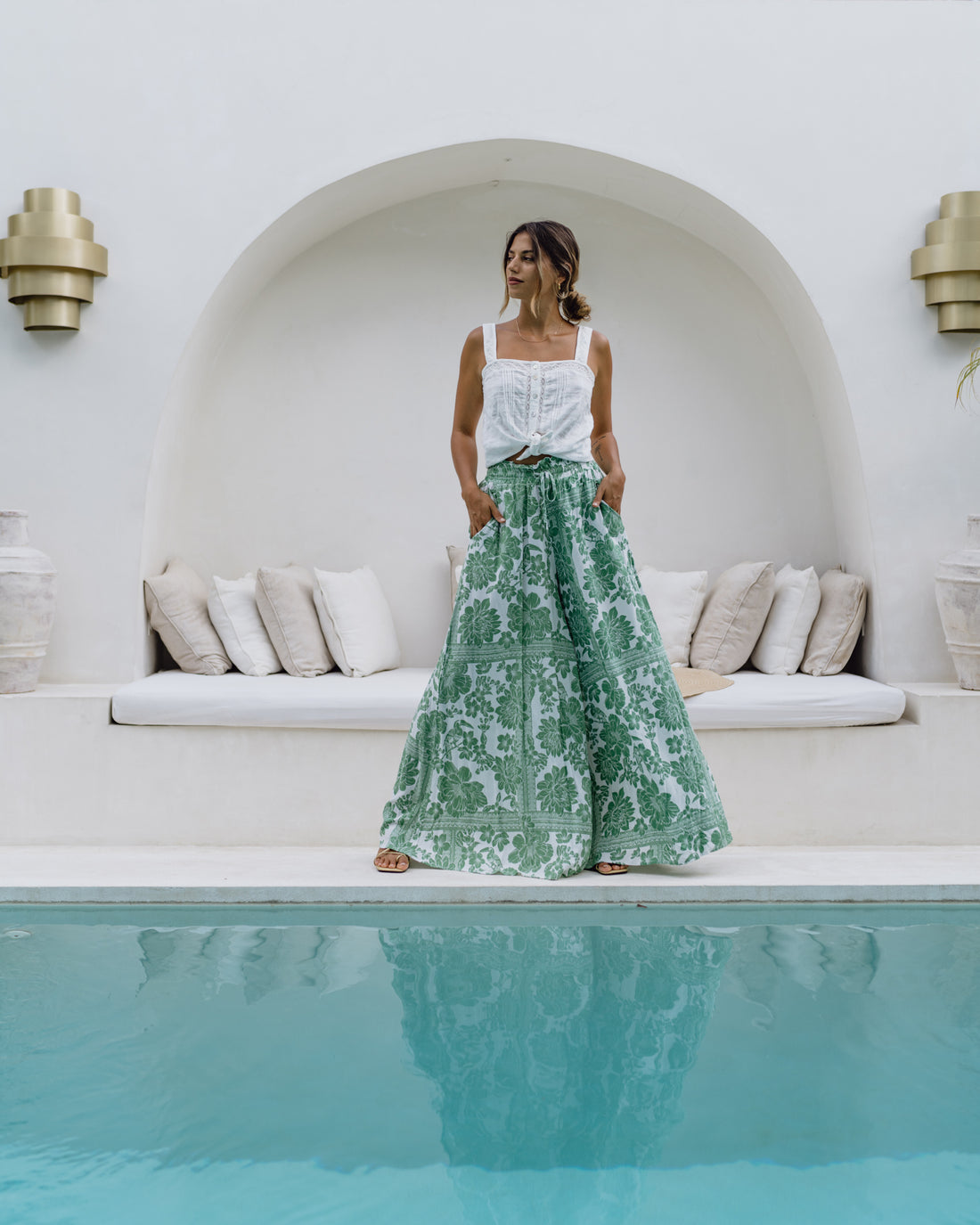 Milano Pants - Green Palm