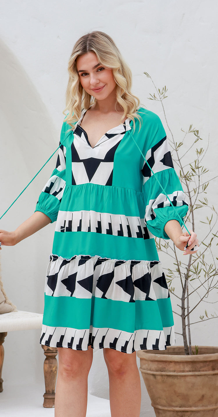 Morocco Dress - Aqua