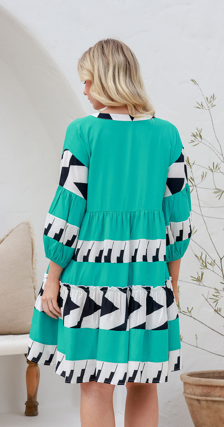 Morocco Dress - Aqua