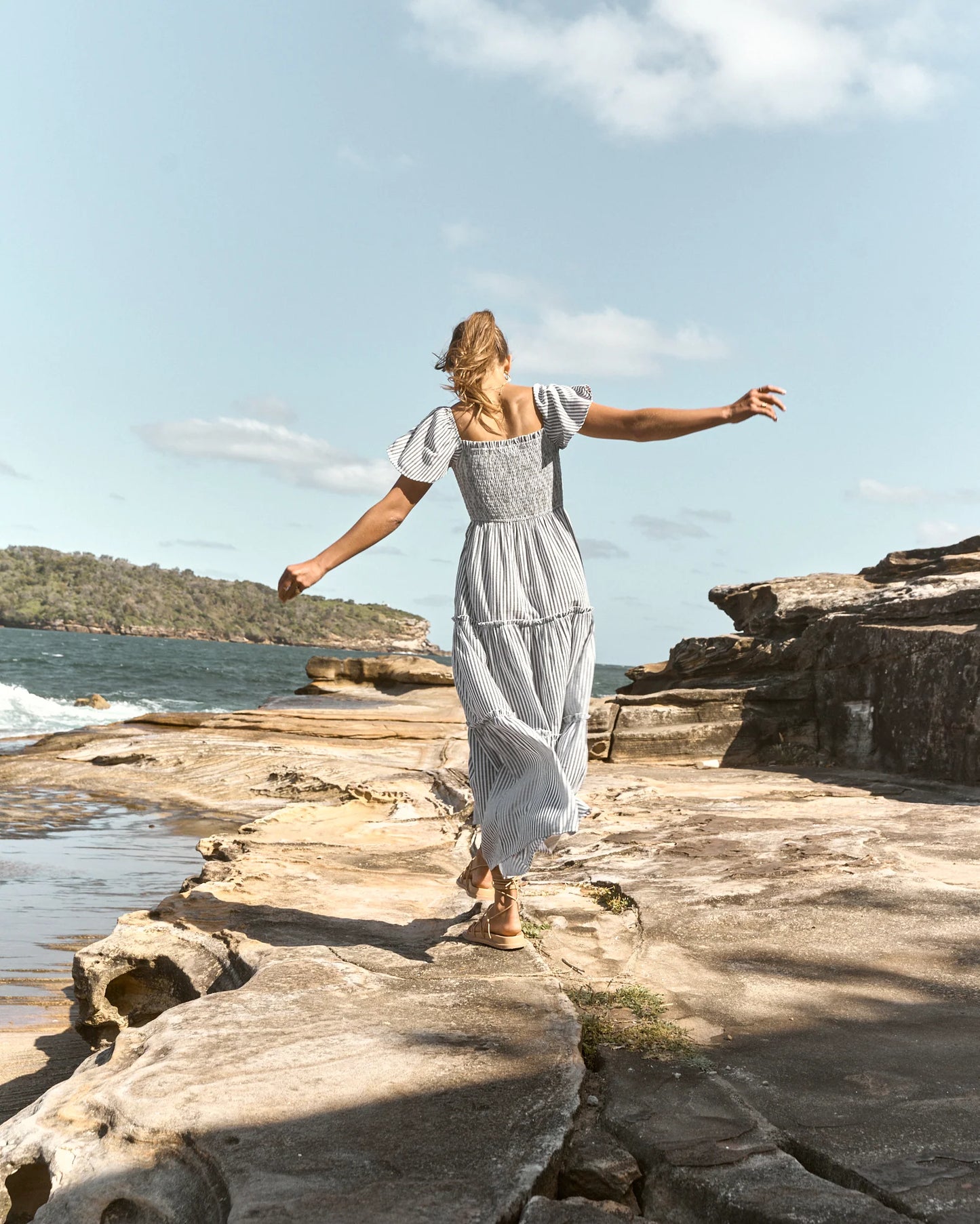 Daydreamer Dress - Grey Stripe