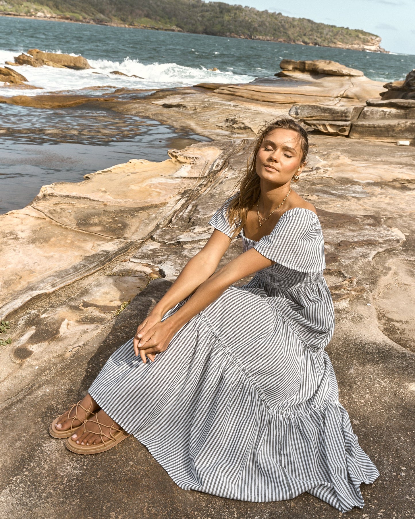 Daydreamer Dress - Grey Stripe