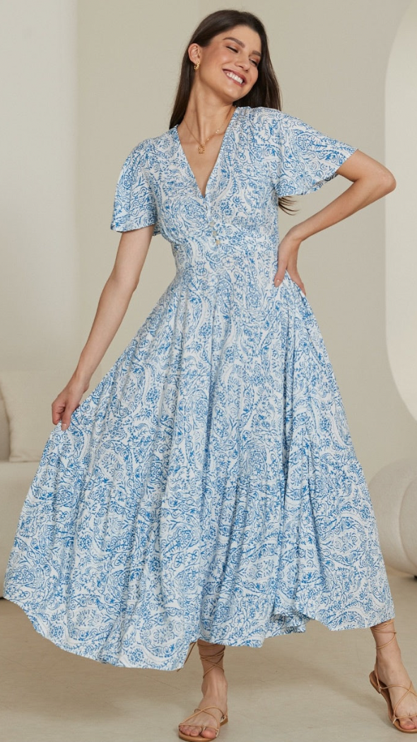 Parsons Dress - Blue Reef