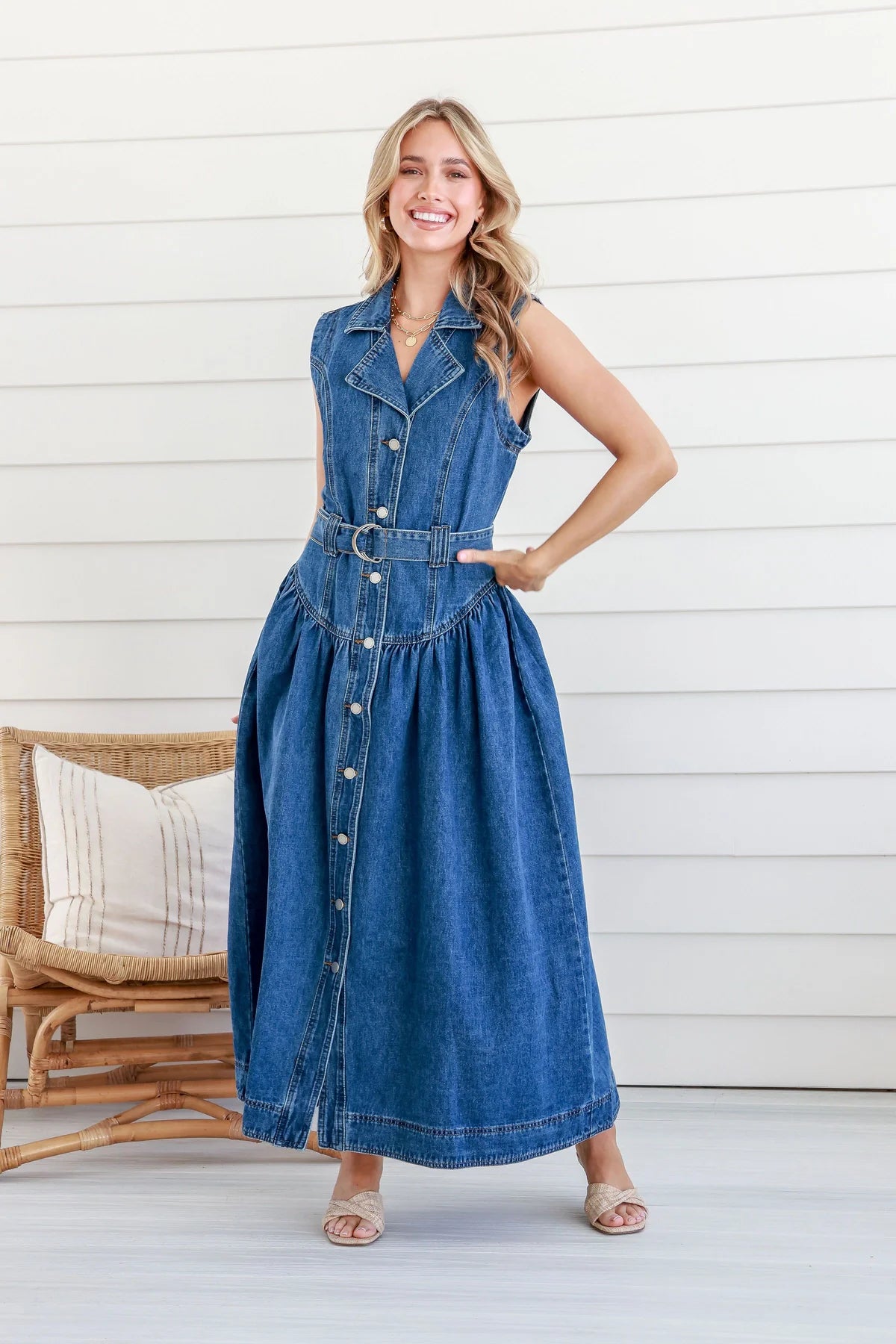 Outlander Dress - Blue Denim