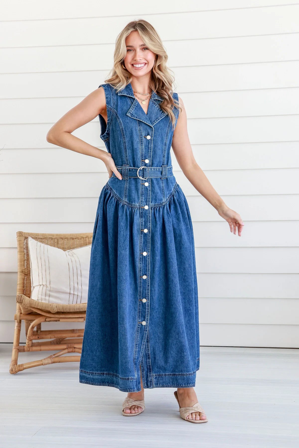 Outlander Dress - Blue Denim