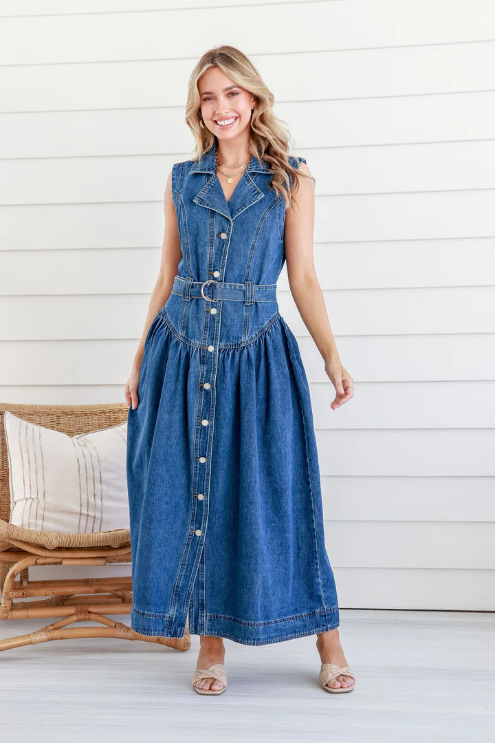 Outlander Dress - Blue Denim