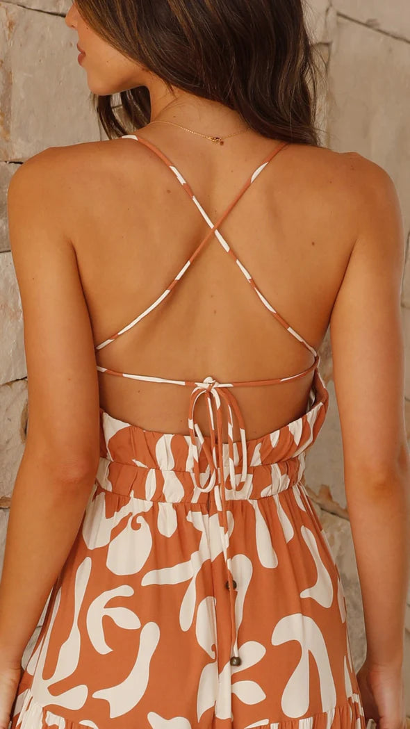 Serpentine Dress - Brown