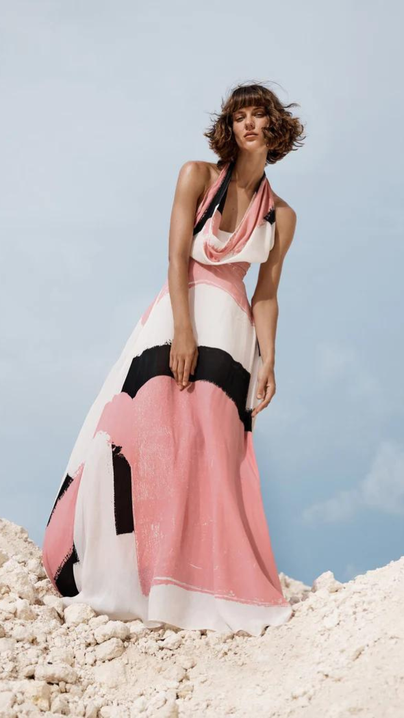 Flamingo Cowl Neck Maxi