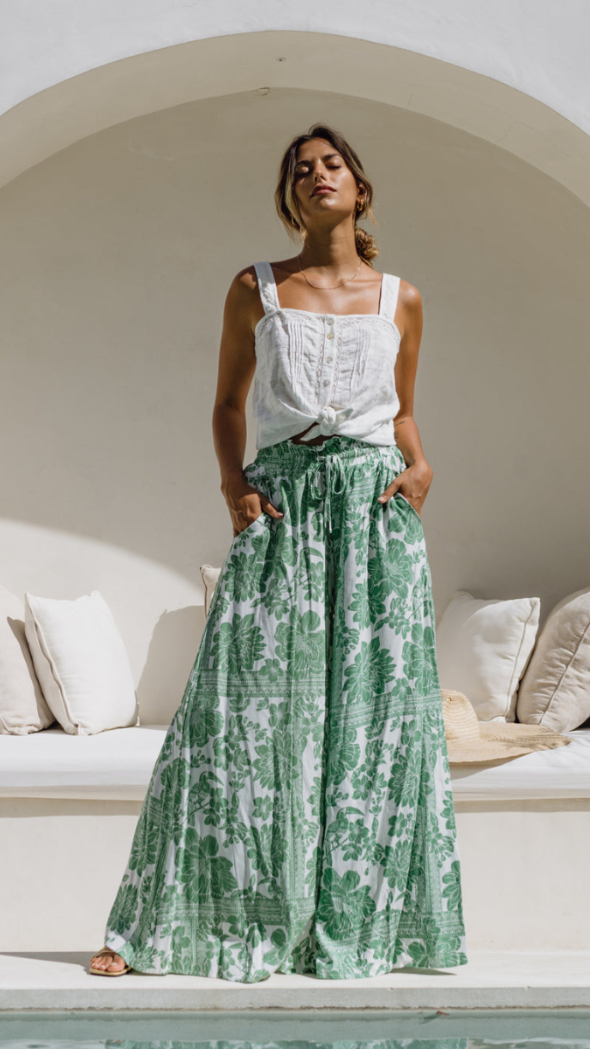 Milano Pants - Green Palm