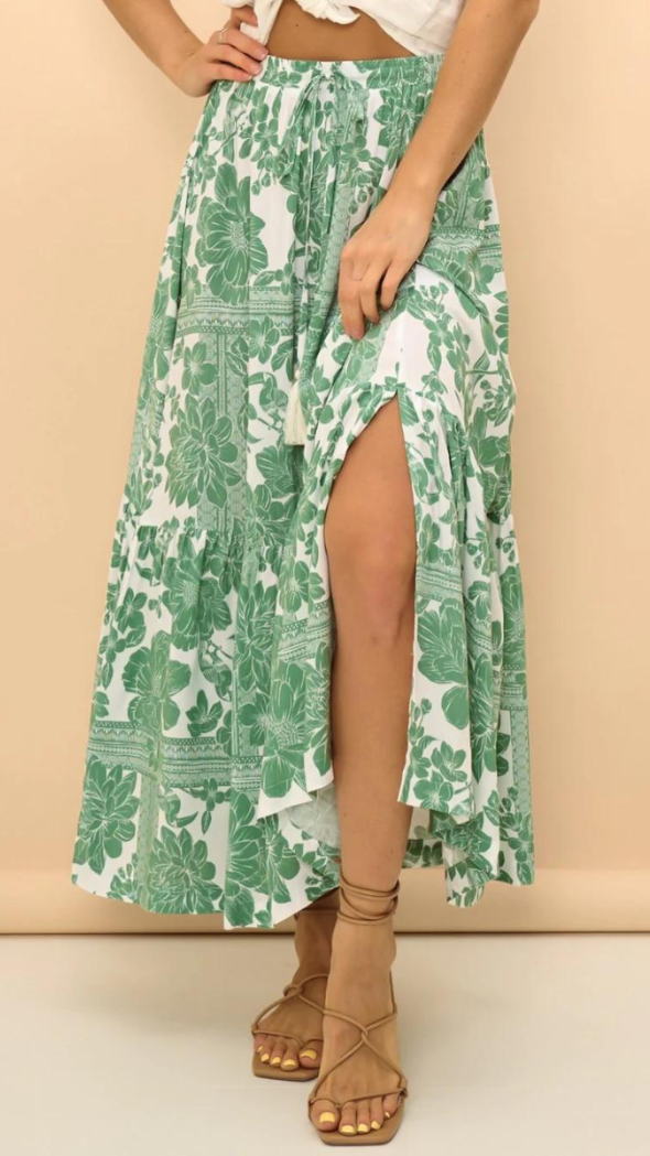 Paloma Skirt - Green Palm