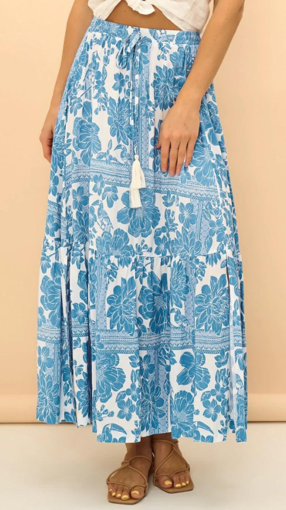 Paloma Skirt - Blue Palm