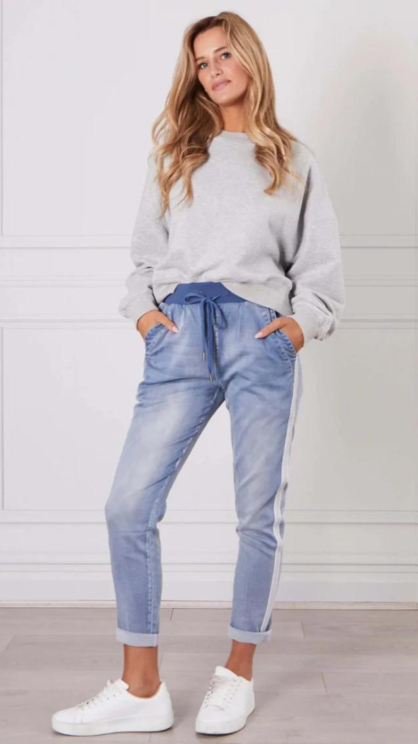 Boston Denim Joggers - Light Denim