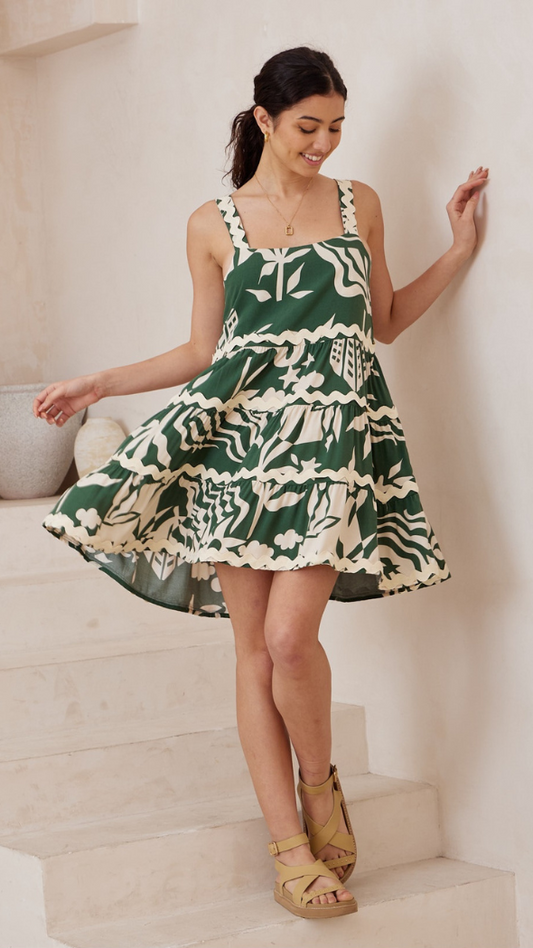 Seville Dress - Caymen Green