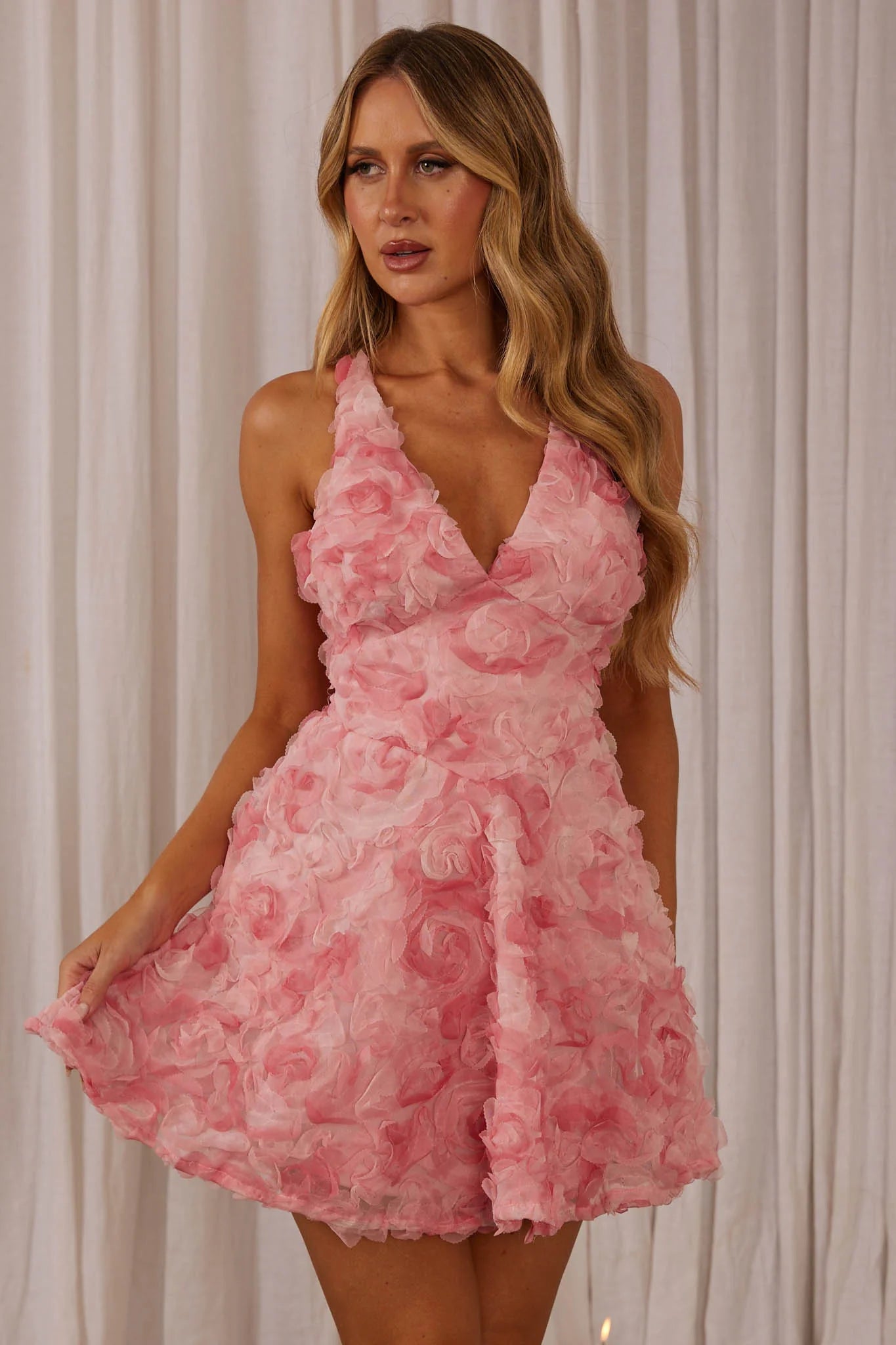 Flirty Florals Dress - Pink