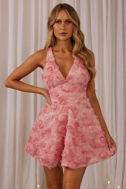Flirty Florals Dress - Pink
