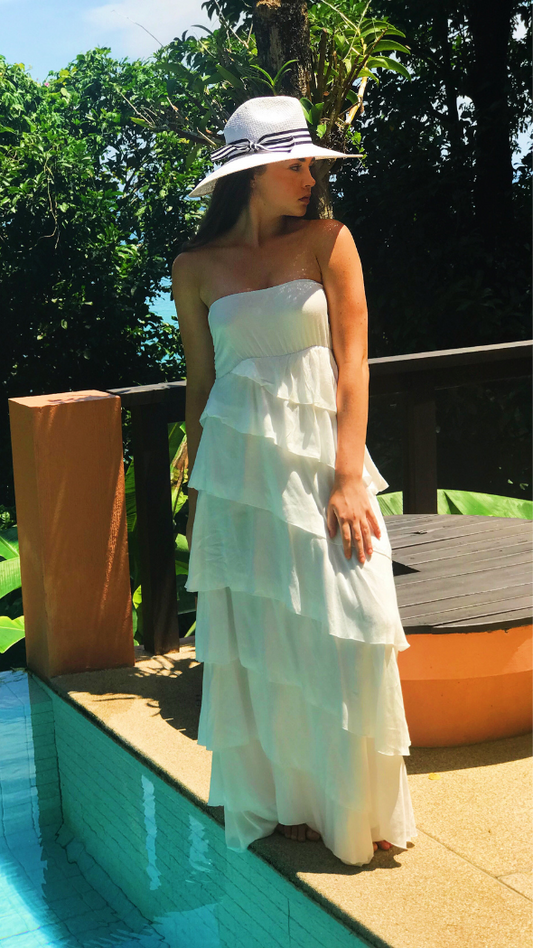 Tiffany Tier Maxi Dress - White
