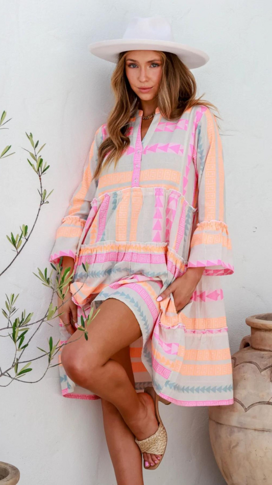 Ibiza Dress - Pastel Multi