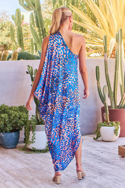 Toga Dress - Blue Cheetah