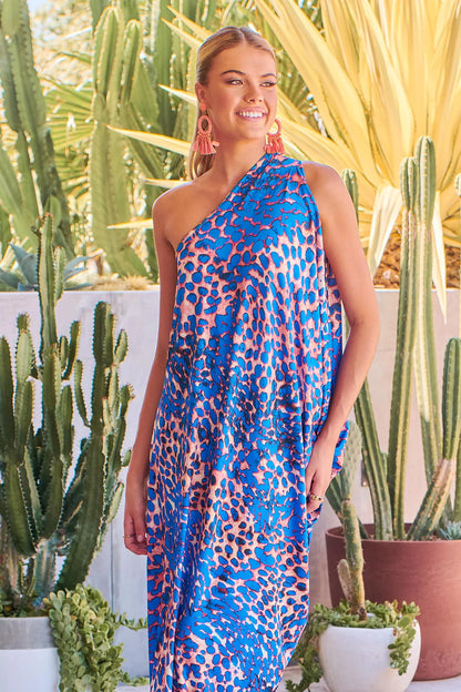 Toga Dress - Blue Cheetah